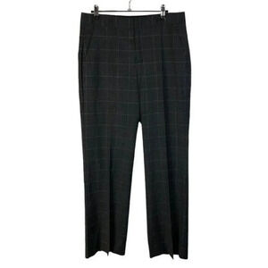Banana Republic Blake Gray Plaid Wide Leg Wool Dress Pants 4